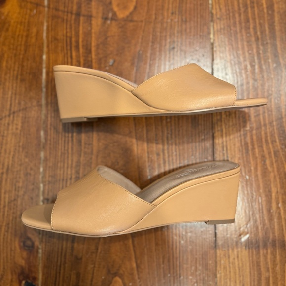 Madewell Open Toe Wedge Mule- Tan- size 9 - Picture 3 of 8